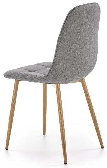 Scaun de bucaterie Zina, gri/lemn natural