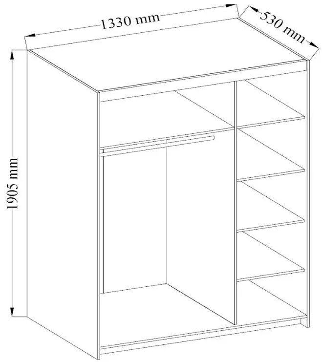 Suprastructură pentru dulap Elanor II (stejar lefkas). 1017841