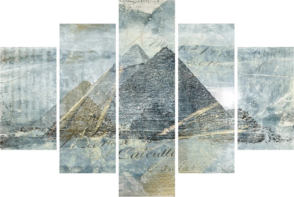 Tablou - Piramide în filtru albastru (150x105 cm)