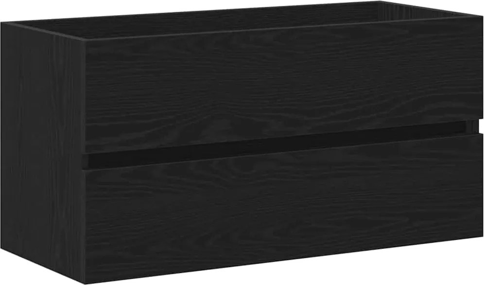 vidaXL Dulap pentru Chiuveta de Baie Stejar Negru 90 x 38,5 x 45 cm