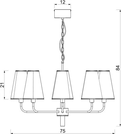 Candelabru suspendat pe lanț TORTOLA 8xE14/15W/230V bej