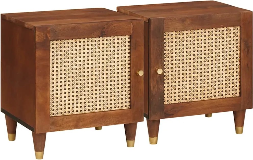 vidaXL Dulap de noapte 2 pcs Maro 40 x 33,5 x 46 cm