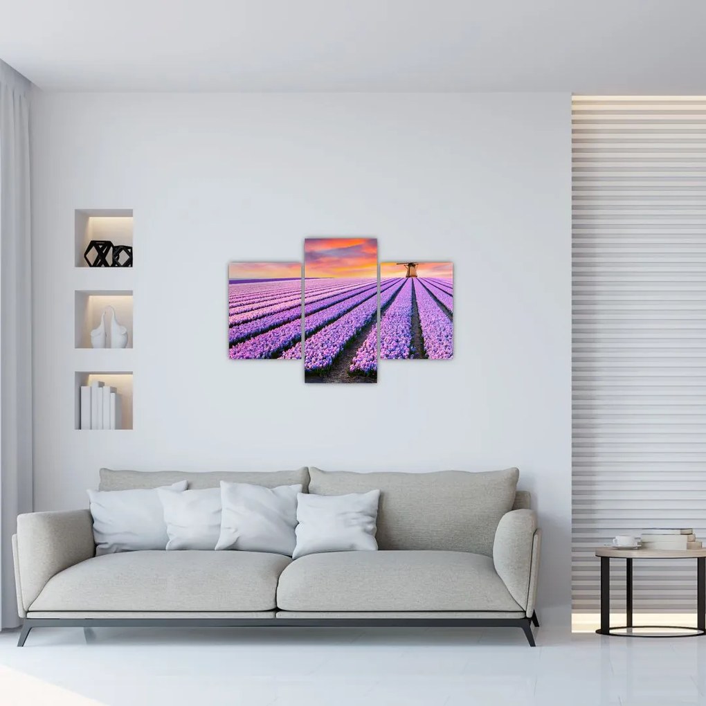 Tablou - ferma cu flori (90x60 cm)