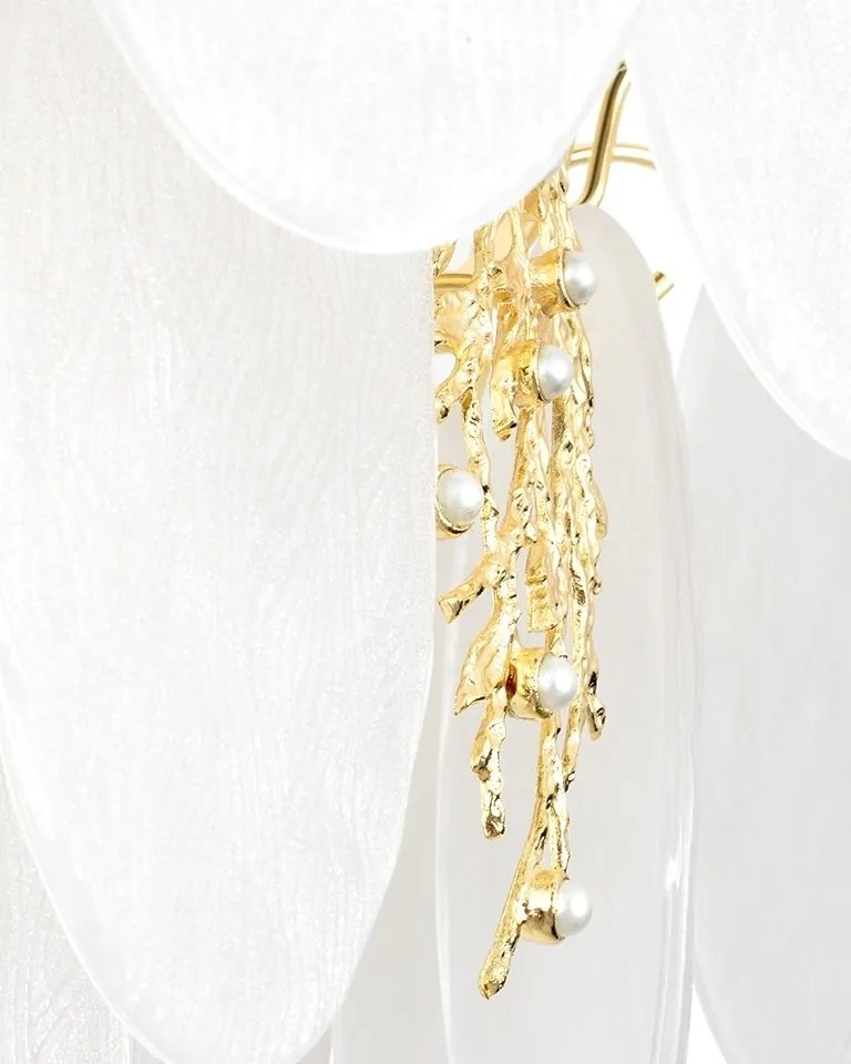 Lustra suspendata metal auriu si sticla CLARA 80