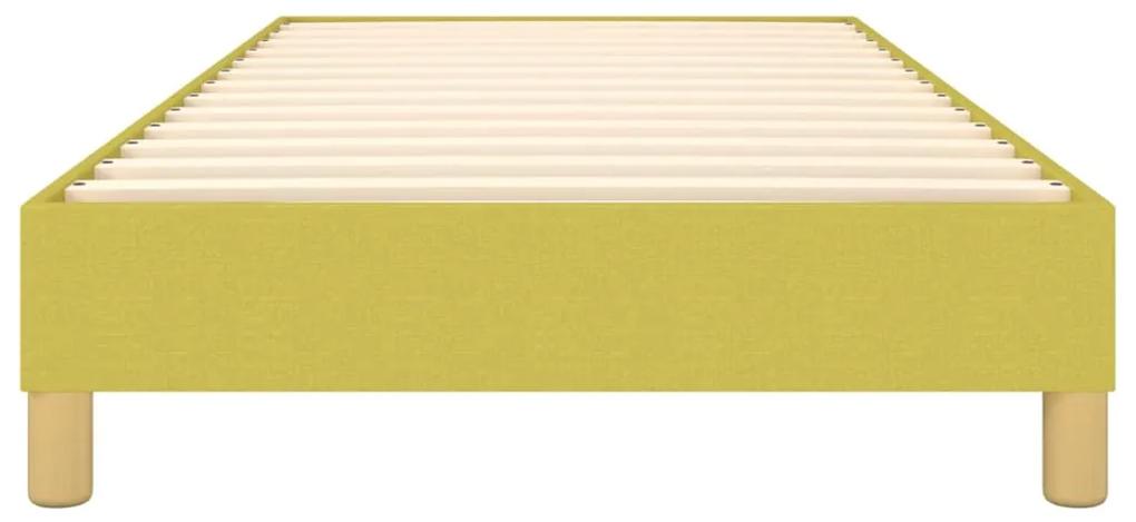 Cadru de pat box spring, verde, 100x200 cm, textil Verde, 25 cm, 100 x 200 cm