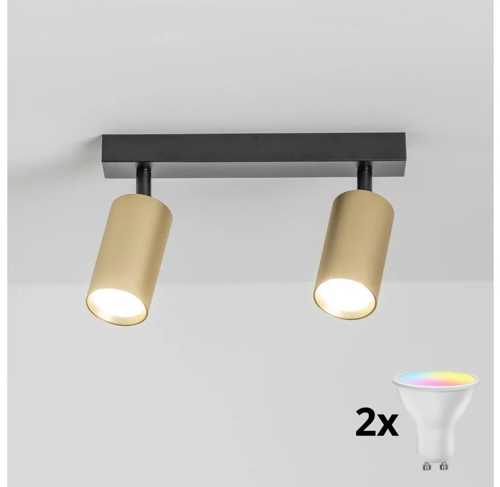 Brilagi - Spot LED reglabil SELE GOLDEN 2xGU10/6,5W/230V negru/auriu