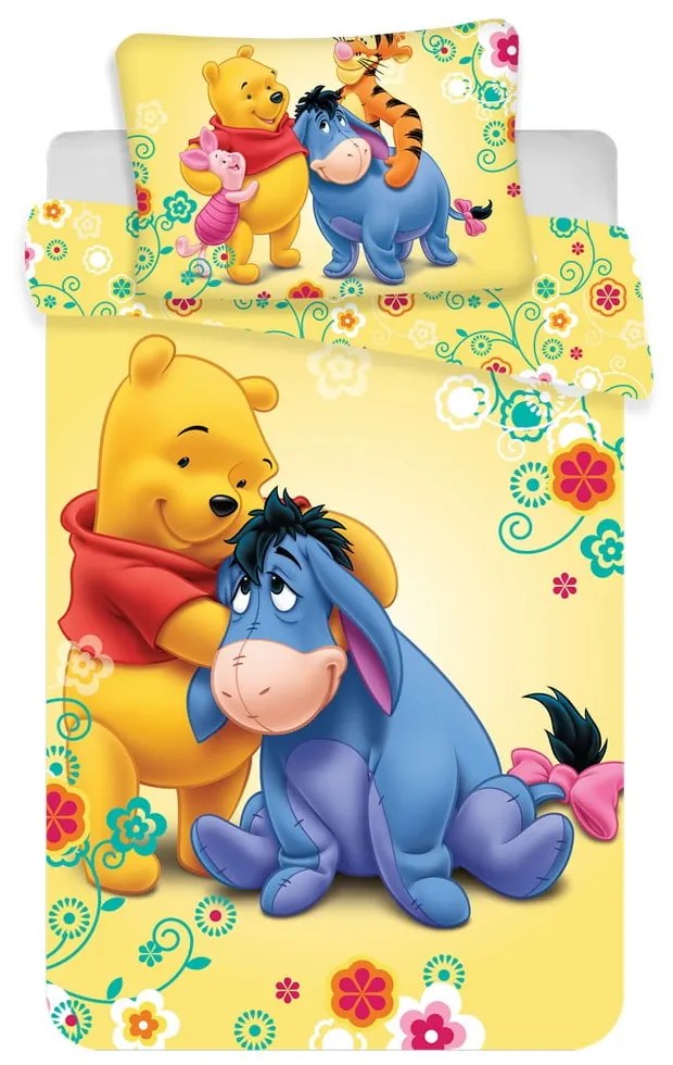 Lenjerie de pat pentru copii din bumbac pentru pătuț 100x135 cm Winnie-the-Pooh – Jerry Fabrics