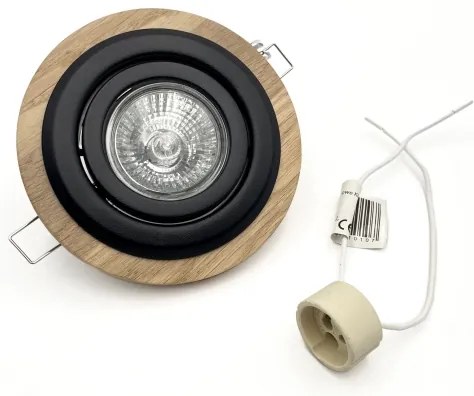 Plafonieră pentru tavan fals TOBBY 1x GU10/20W/230V Ø 11,5 cm stejar/negru