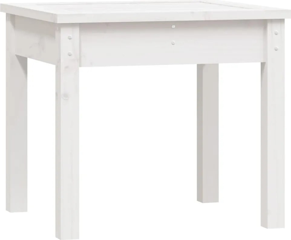 vidaXL Bancă de grădină, alb, 50x44x45 cm, lemn masiv de pin