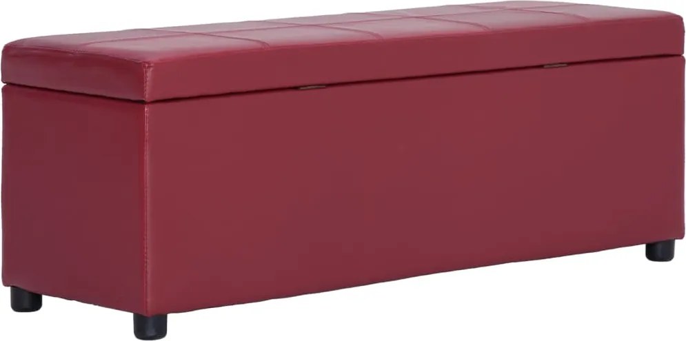 vidaXL Bancă, compartiment de depozitare, grena 116 cm piele ecologică