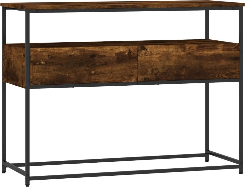 vidaXL Măsuță consolă, stejar fumuriu, 100x40x75 cm, lemn prelucrat
