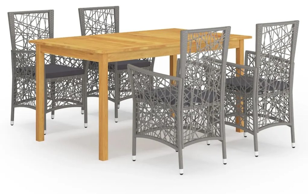 Set mobilier de gradina, 5 piese, gri Gri, 5