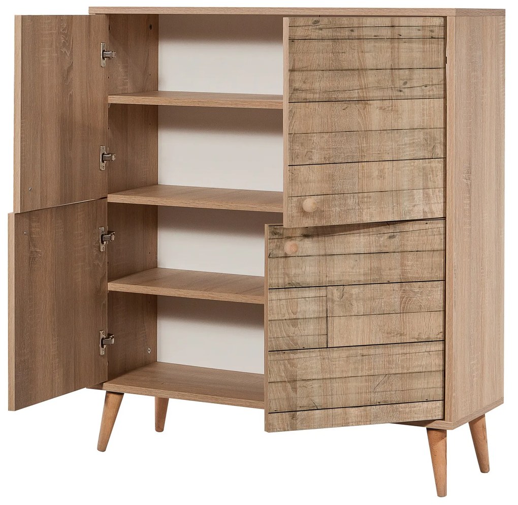 Mobilier pentru hol Maluxe 728 (Stejar sonoma + Piatră). 1089072