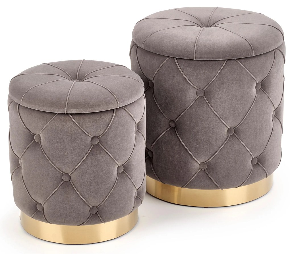 Set 2 buc. taburete Phillis (gri). Promo -7%. 1008086