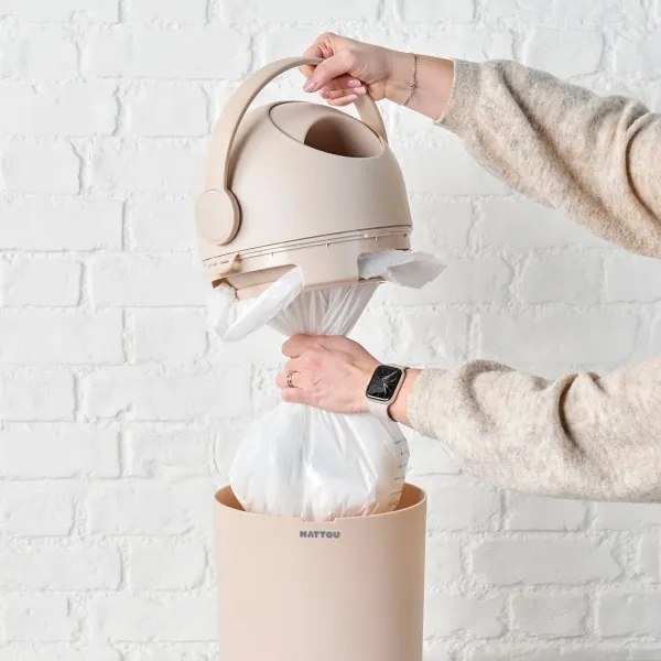 Coș pentru scutece și covoraș de înfășat Nattou SOFTY 50x70 cm bej