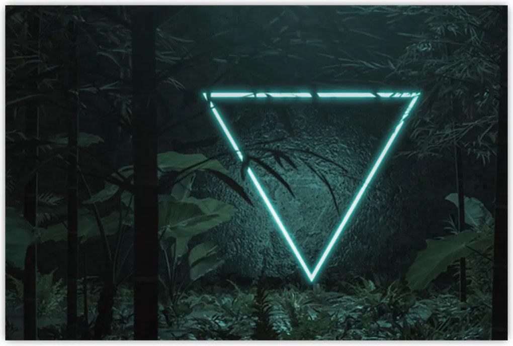 Tablou - Triunghi de neon în junglă (90x60 cm)
