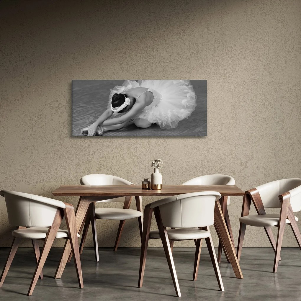Tablou - Balerină, alb-negru (120x50 cm)