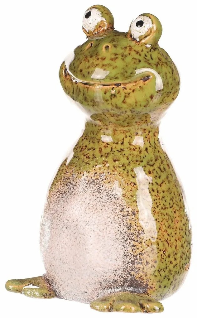 Decorațiune de grădină pentru gard Broască, 8 x 8x 14 cm, ceramică