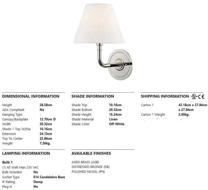 Aplica de perete design clasic SIGNATURE NO.1 nichel lucios