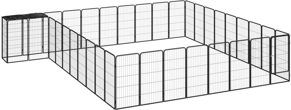 vidaXL Țarc câini 38 panouri negru 50x100 cm oțel vopsit electrostatic