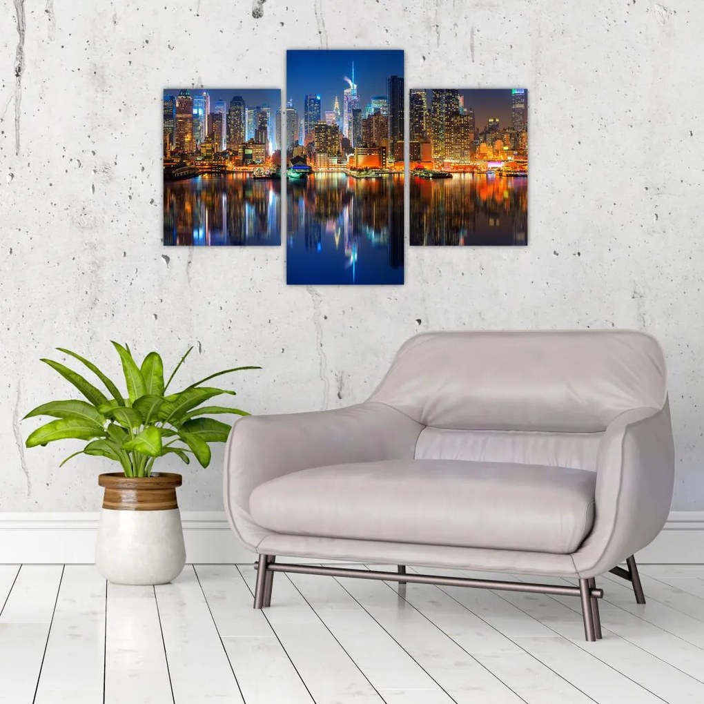 Tablou cu Manhattan noaptea (90x60 cm)