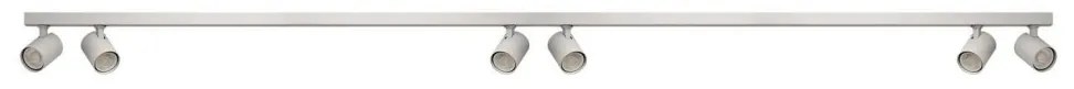 Plafoniera liniara alba cu 6 spoturi EXO 6, 200cm