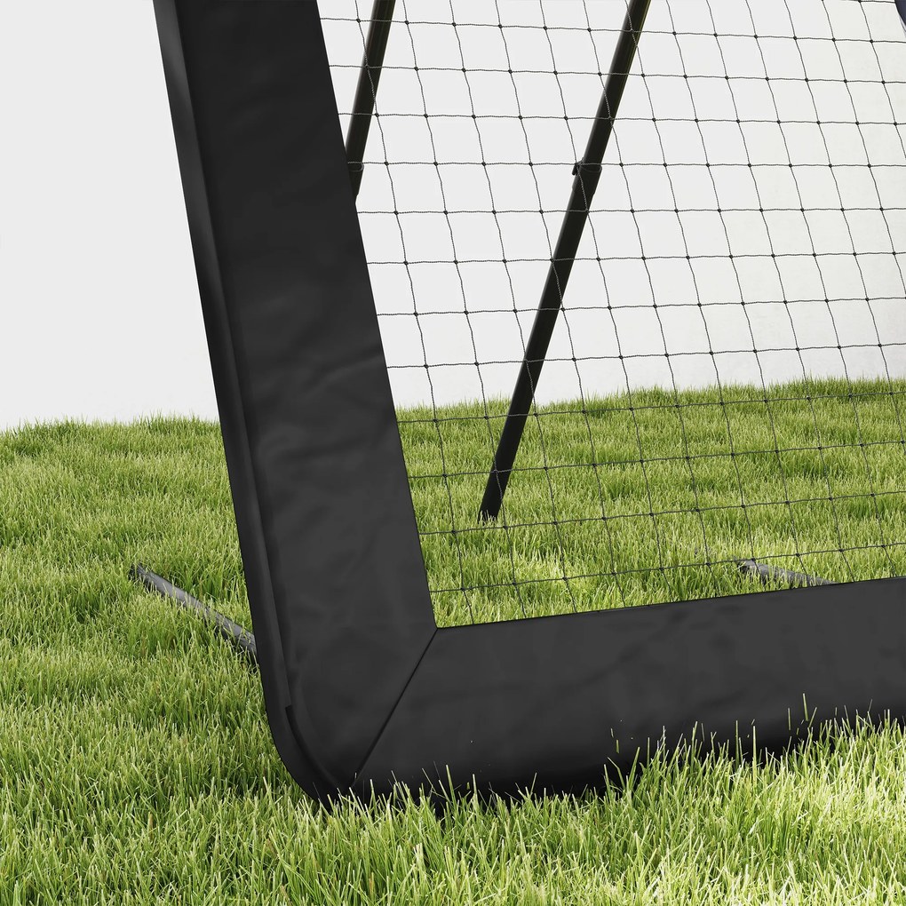 HOMCOM Rebounder Pliabil și Reglabil pentru Fotbal, Baseball și Volei, Plasă de Fotbal, 128x118x108-120 cm, Negru | Aosom Romania