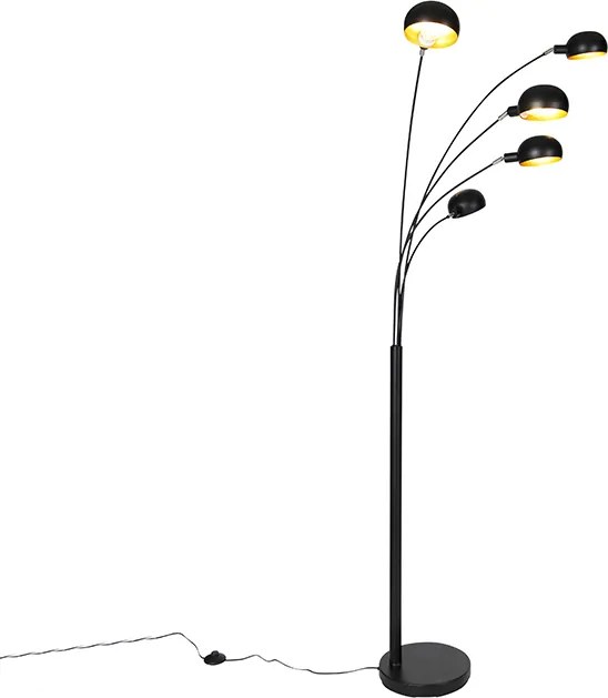 Lampă de podea inteligentă neagră cu 5 lumini inclusiv Wi-Fi B35 - Sixties