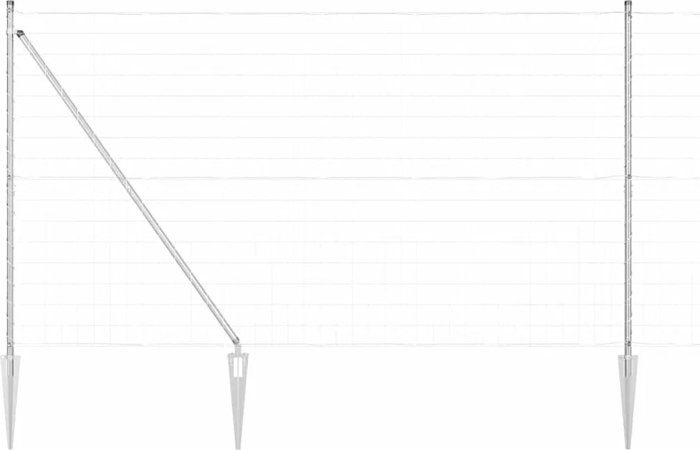 vidaXL Gard cu Stâlp Argintiu 1,5 x 10 m Oțel