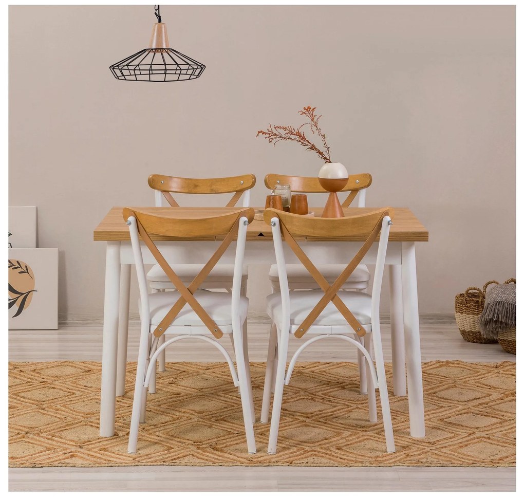 Set mobilier sufragerie Duvasa 25 (alb) (pentru 4 persoane). 1093810