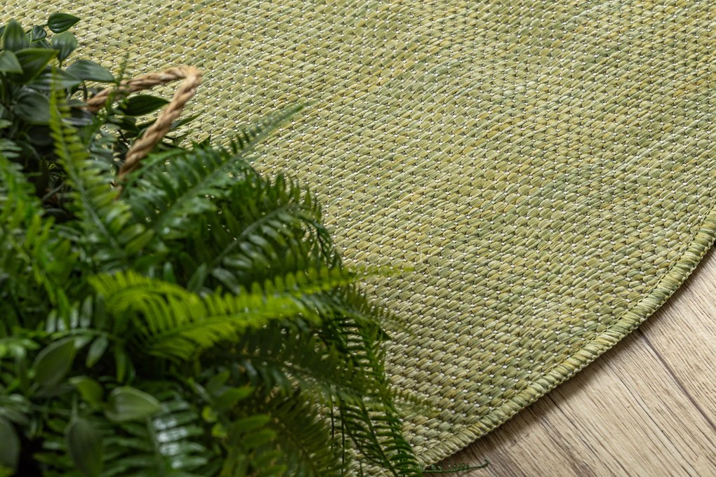 Covor SISAL SION cerc A5165A Melanj țesute plate verde