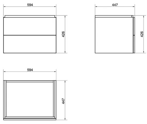 Mobilier baie suspendat pentru lavoar 60 cm cu 2 sertare stejar Cersanit City