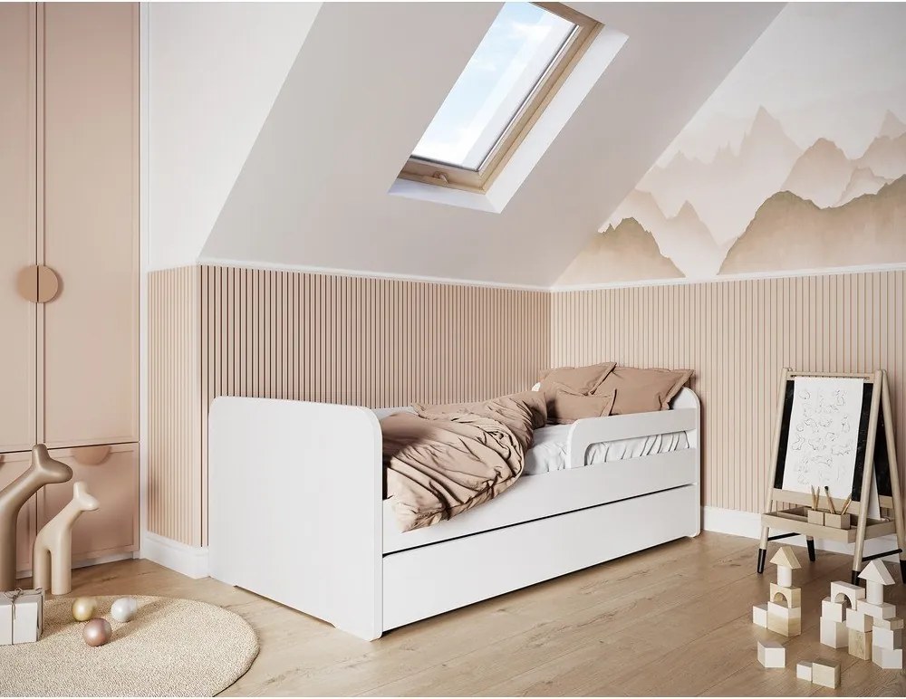 Pat pentru copii alb cu saltea/cu somieră 80x160 cm Duuli – ELTAP