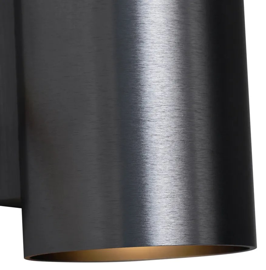 Lampă de perete modernă Gunmetal Rotundă cu 2 lumini GU10 50mm - Sandy