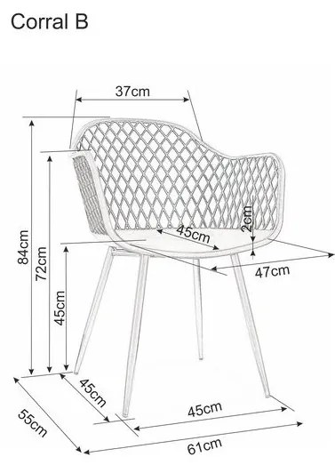 OFERTA Scaun din plastic alb CORRAL B II. calitate secundara