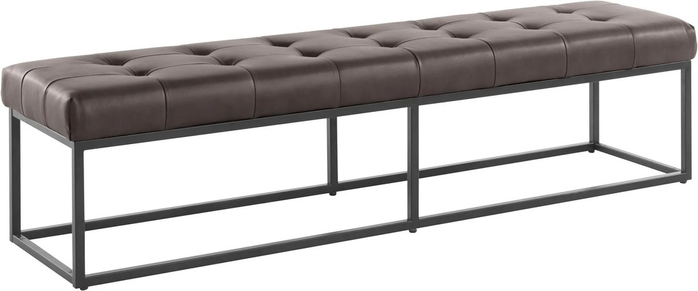Bancuta Lustrena gri 160/40/40 cm, piele naturala