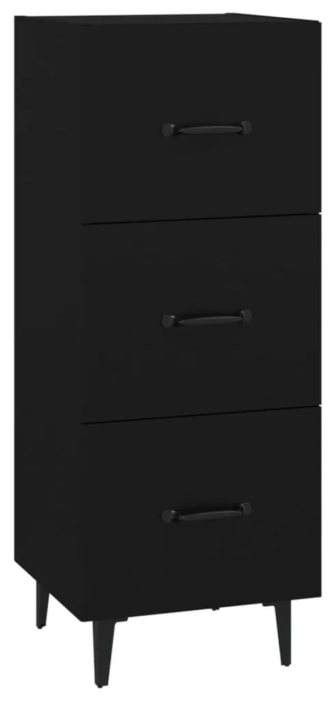 812349 vidaXL Servantă, negru, 34,5x34x90 cm, lemn compozit