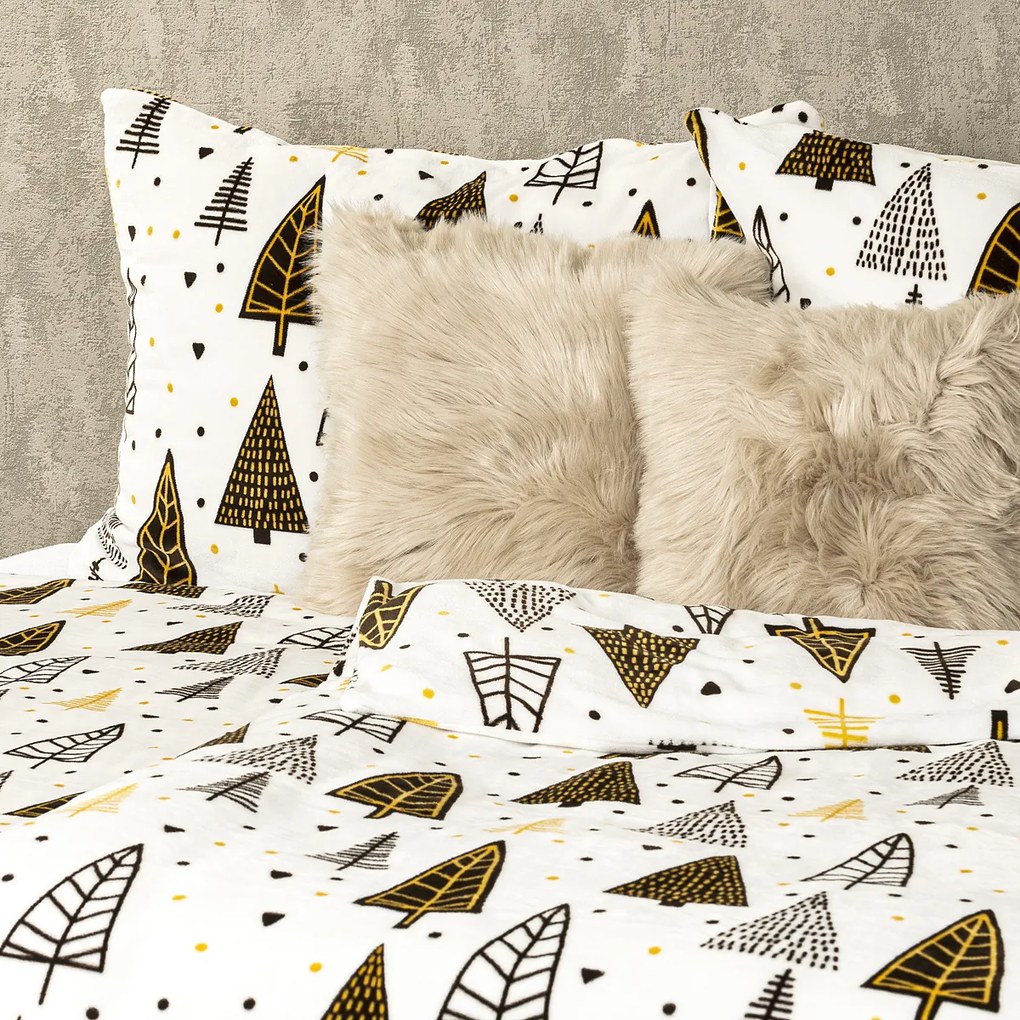 Lenjerie pat 4Home Nordic Tree microflanel, 140 x 200 cm, 70 x 90 cm