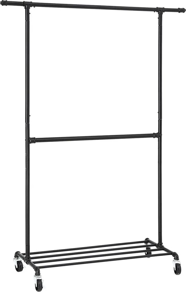 Regal de haine multifunctional negru pe roti RALVO