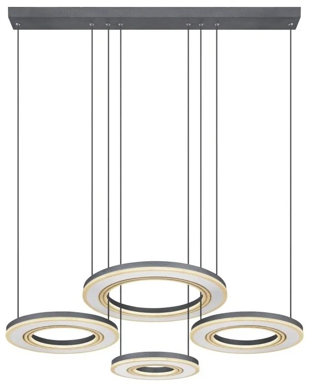Lustra LED suspendata cu telecomanda design modern Blasius negru, alb 100cm