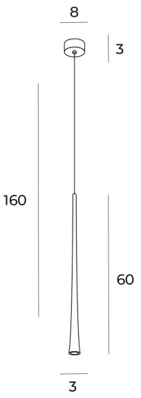 Lustră LED pe cablu MAXLIGHT P0485 COFFEE LED/7W/230V d. 3 cm auriu