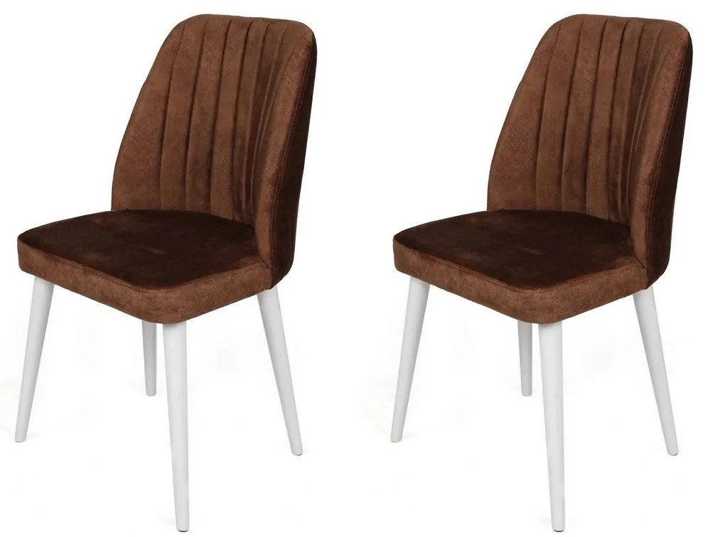 Set de scaune de sufragerie Alfa Brown and White,2 buc.