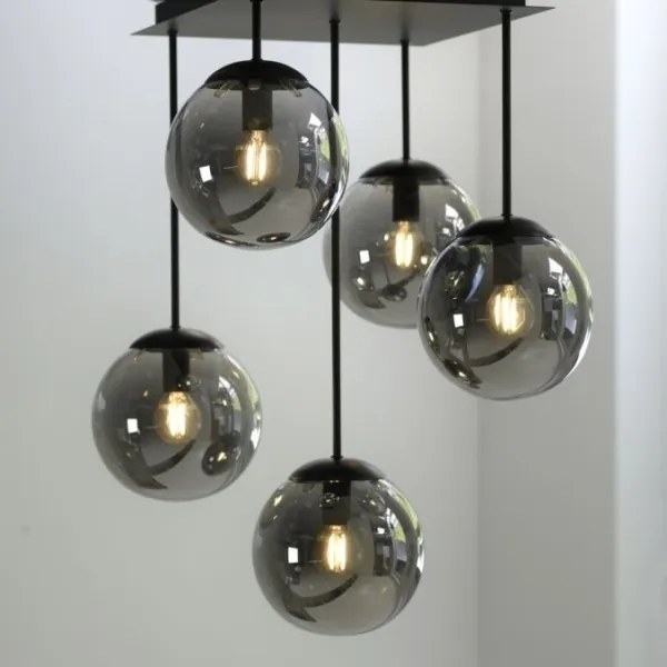 Lustră pe tijă JUST LIGHT. 14602-18 WIDOW 5xE14/25W/230V negru