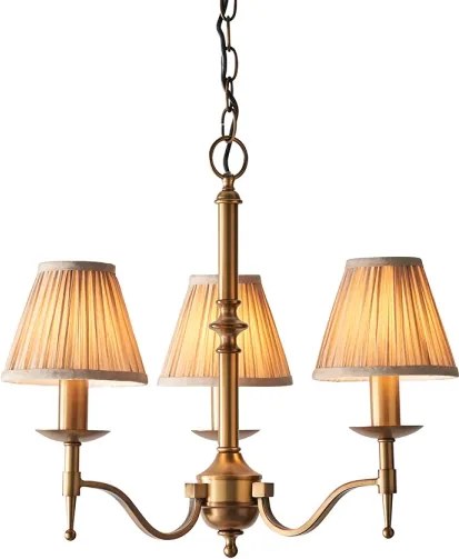 Endon 63628 - Candelabru suspendat cu lanț STANFORD 3xE14/40W/230V alamă/bej