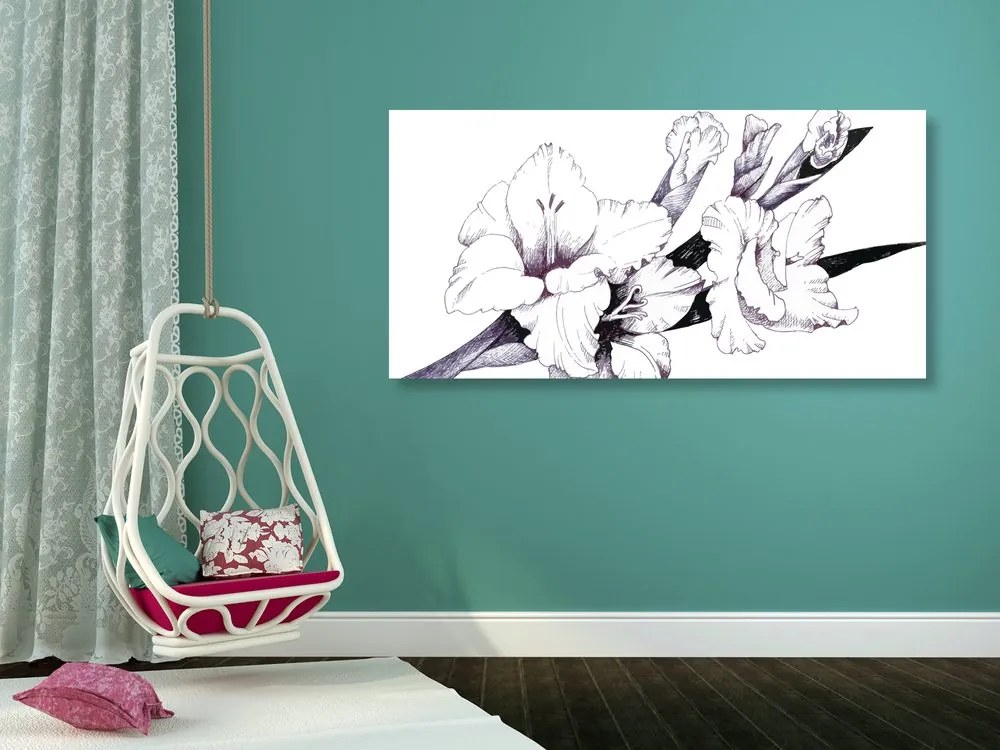 Tablou ilustrația gladiolei înfloritoare