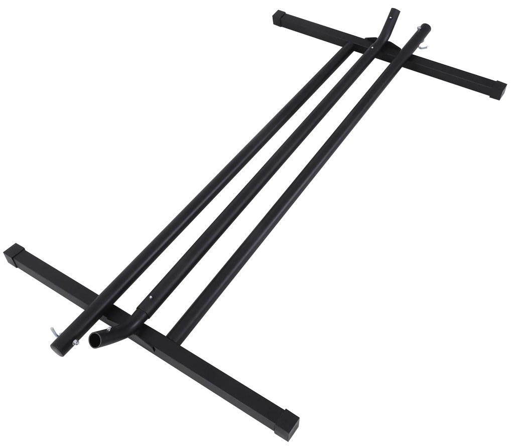 Outsunny Suport pentru Hamac, Capacitate Maximă 150Kg, Structură din Metal Rezistent, Negru, 360x92x115cm | Aosom Romania