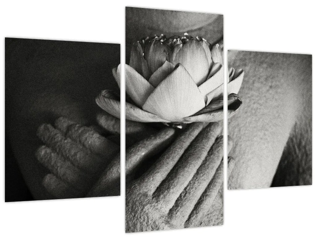 Tablou - Lotus în mâinile lui Buddha (90x60 cm)