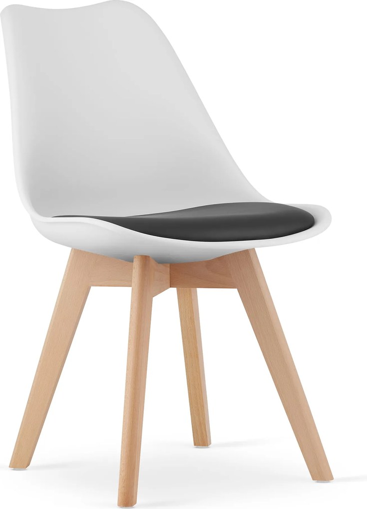 OFERTA Scaun alb-negru BALI MARK cu picioare din fag II. calitate