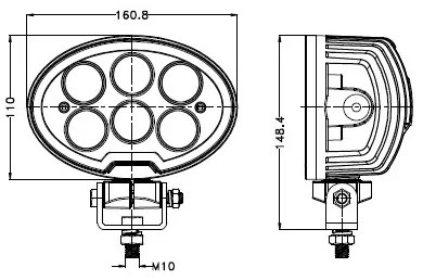 Proiector LED auto BLACK LED/60W/10-30V IP69 5700K oval