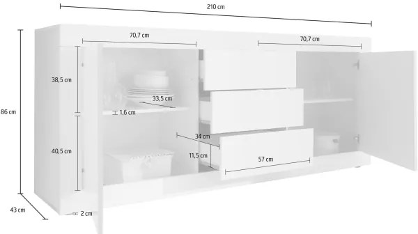 Comodă NERILA albă